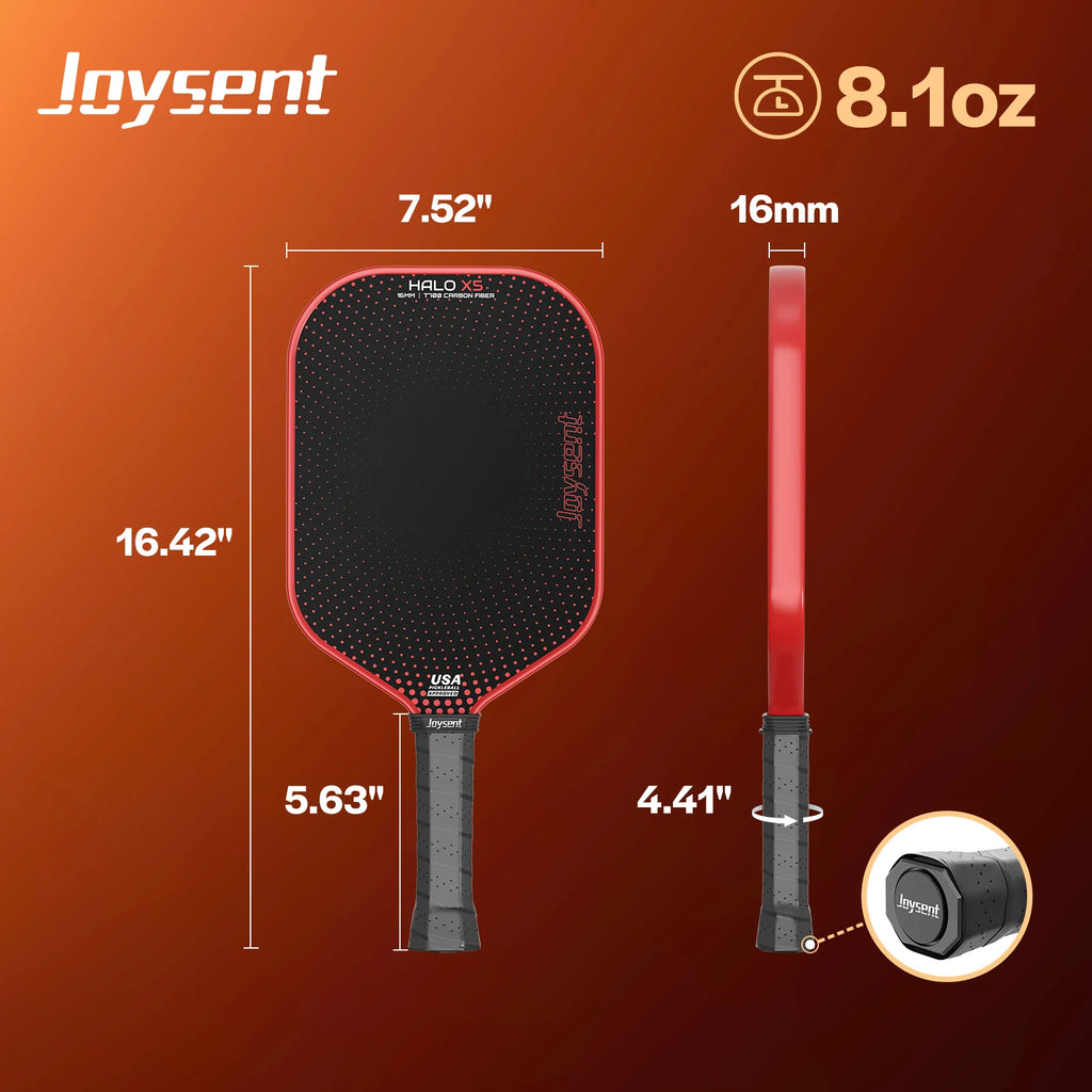 Joysent USAPA Pickleball Paddle Thermoformed T700 Raw Carbon Fiber Pickleball Racket PP HoneycombCore With Spin Textured Surface