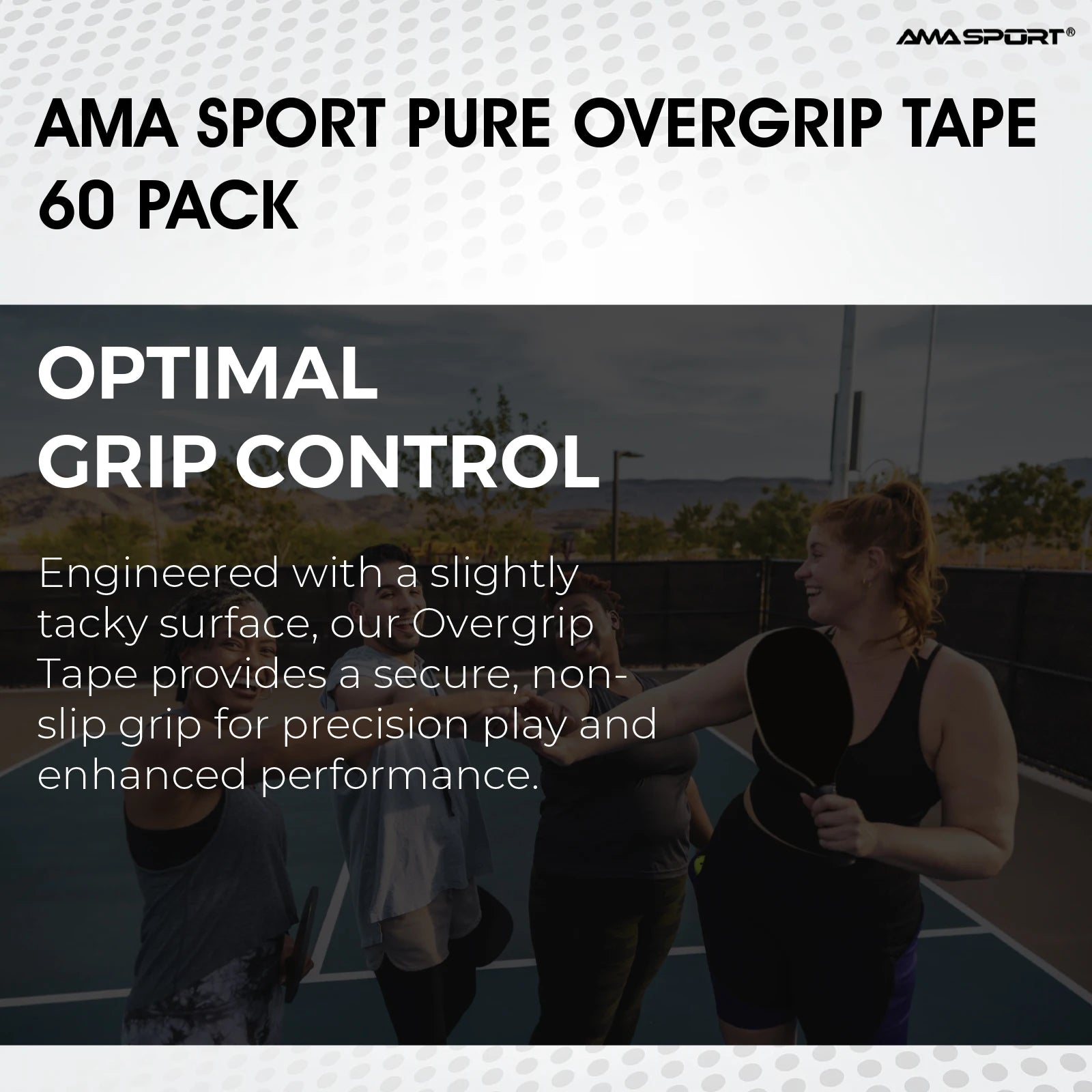 6/12/30/60pcs Tennis Overgrip Tape Anti-Slip Moisture Wicking Surface With Pickleball Paddle Overgrip Tape