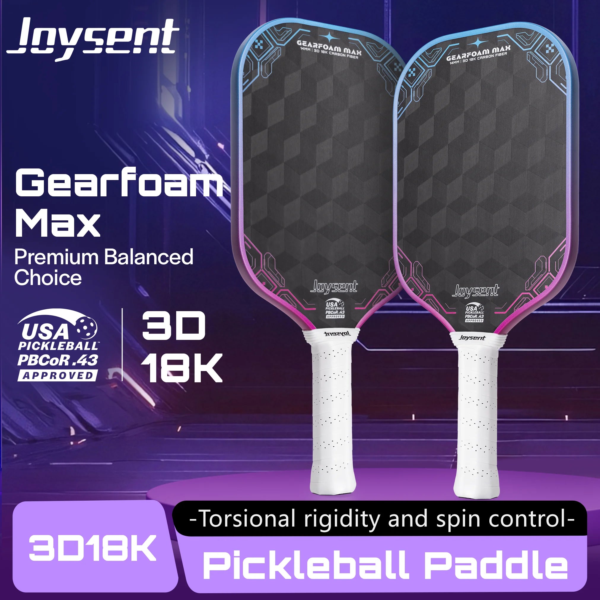 Joysent GearFoam Max 3D 18K Carbon Paddle