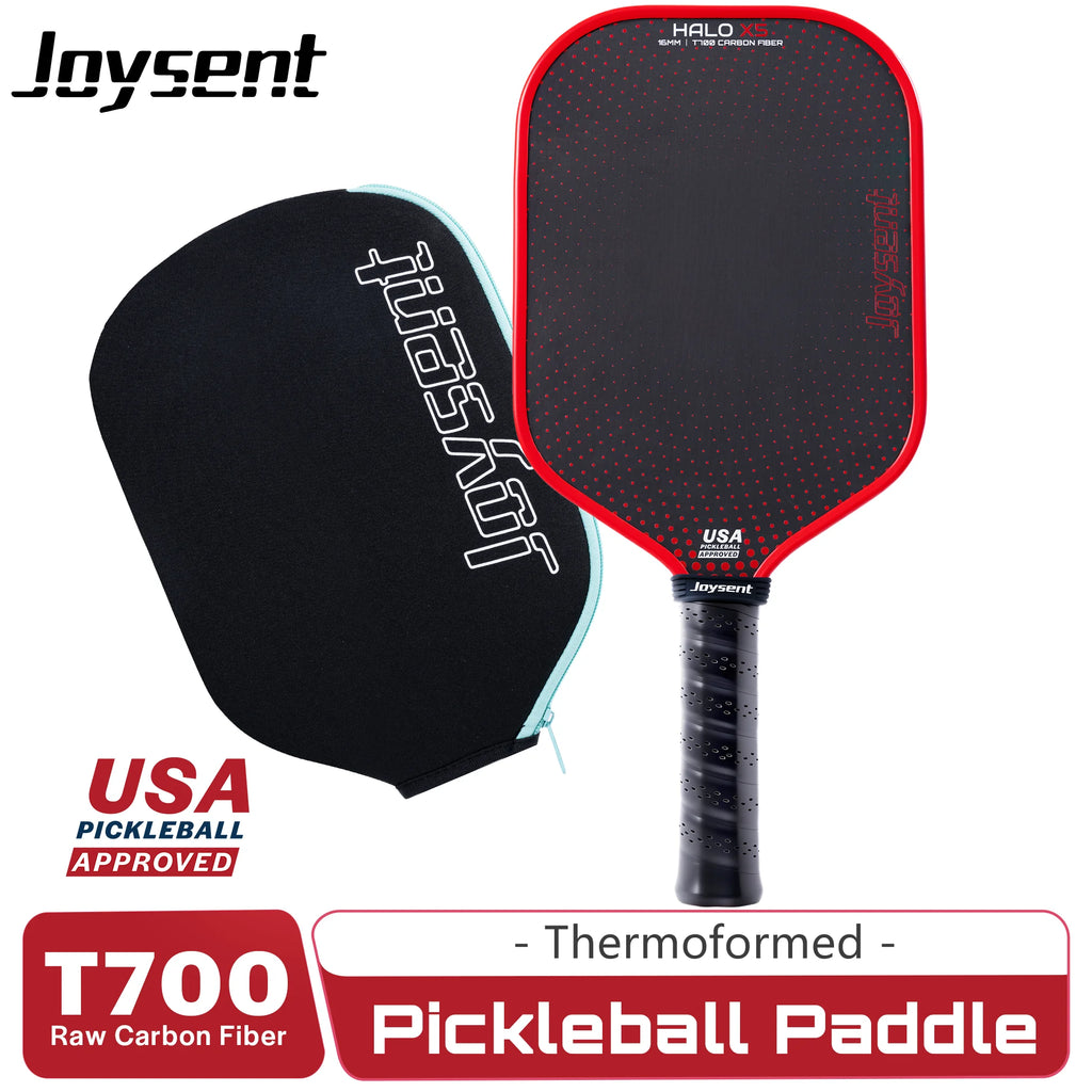 Joysent USAPA Pickleball Paddle Thermoformed T700 Raw Carbon Fiber Pickleball Racket PP HoneycombCore With Spin Textured Surface