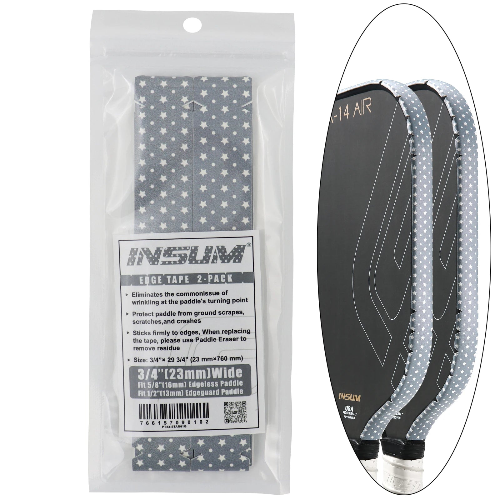 Pickleball Paddle Protection Tape 23/26mm Width-PU Interwoven Texture Edge Tape,for 13mm/16mm/20mm Thicknesse Pickleball Paddles