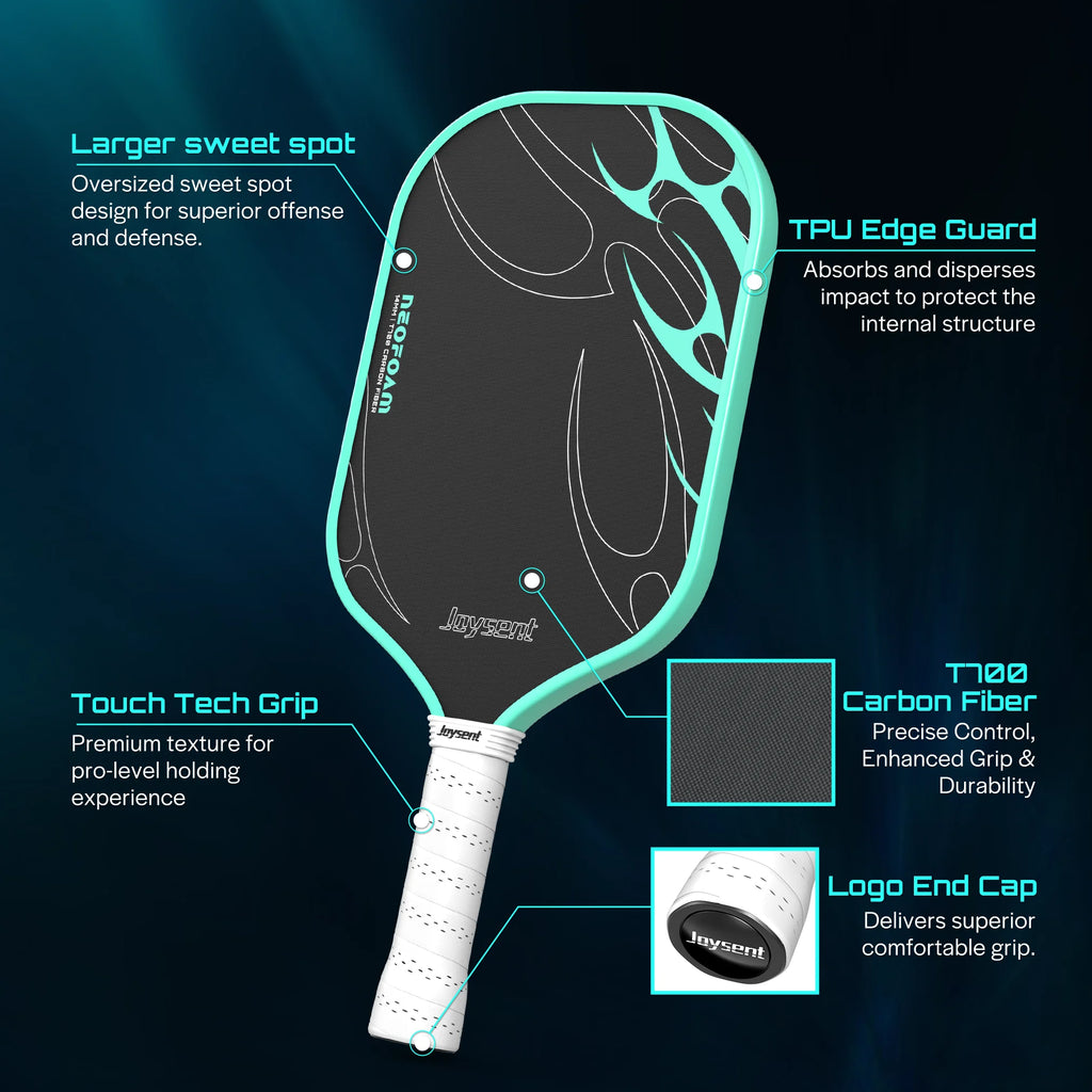 Joysent - NeoFoam - MoonSlayer and Windbreaker T700 Carbon Fiber Pickleball Paddle