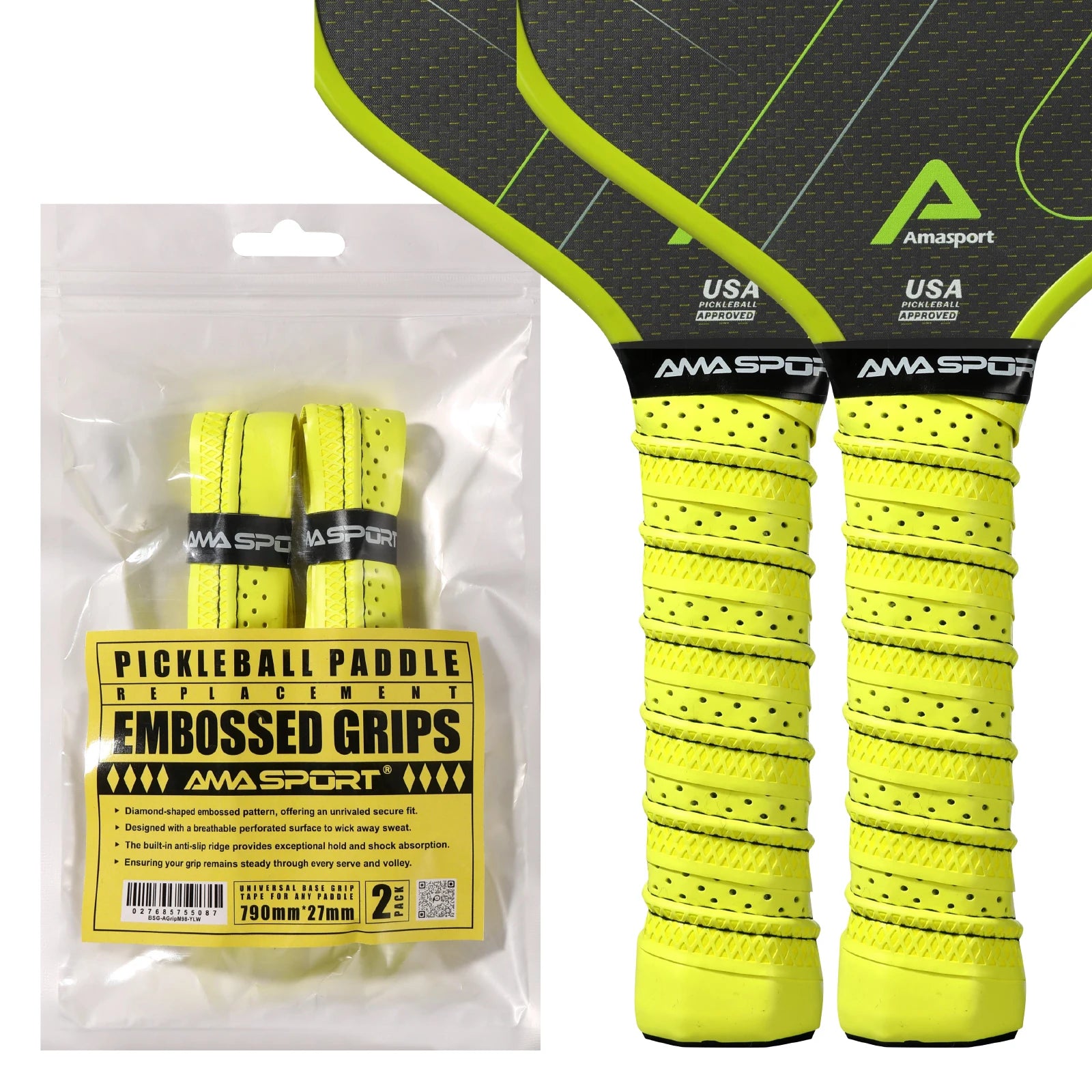 Non-Slip Pickleball Paddle Grip Tape,Moisture-Wicking Pickball Replacement Grip, Premium Pickleball Racket Replacement Grip Wrap