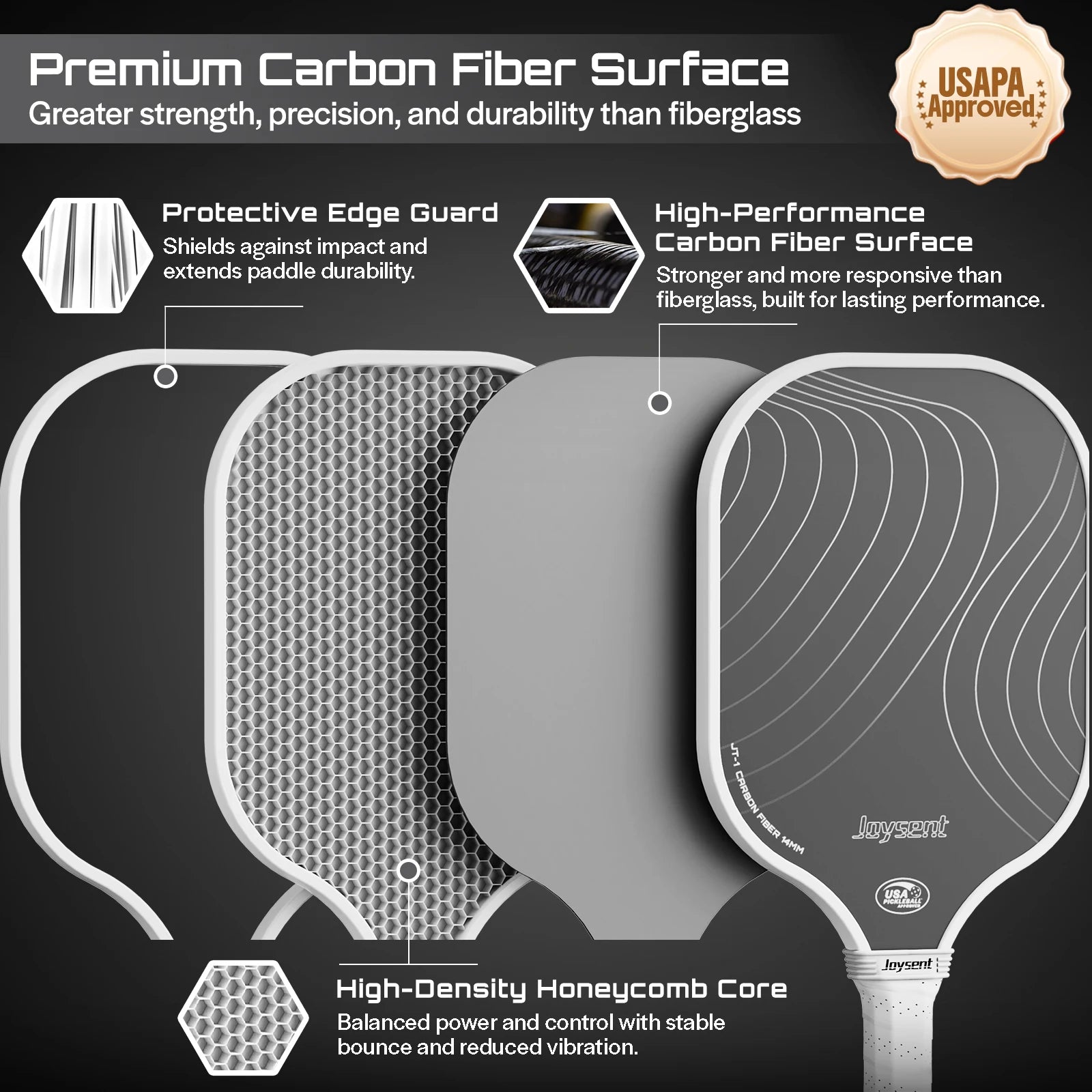 Joysent Arcus S1 T300 Carbon Fiber Pickleball Paddle