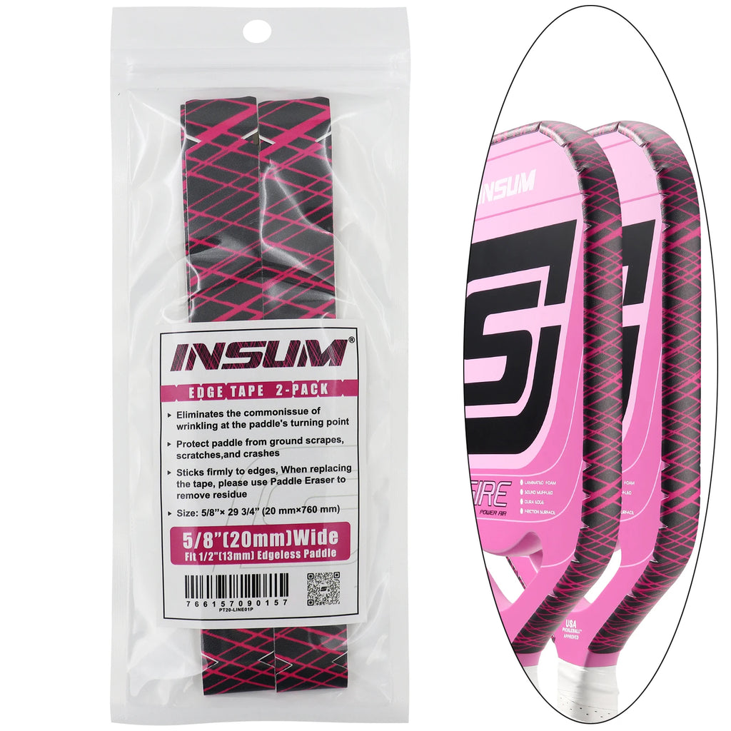 Pickleball Paddle Protection Tape 23/26mm Width-PU Interwoven Texture Edge Tape,for 13mm/16mm/20mm Thicknesse Pickleball Paddles