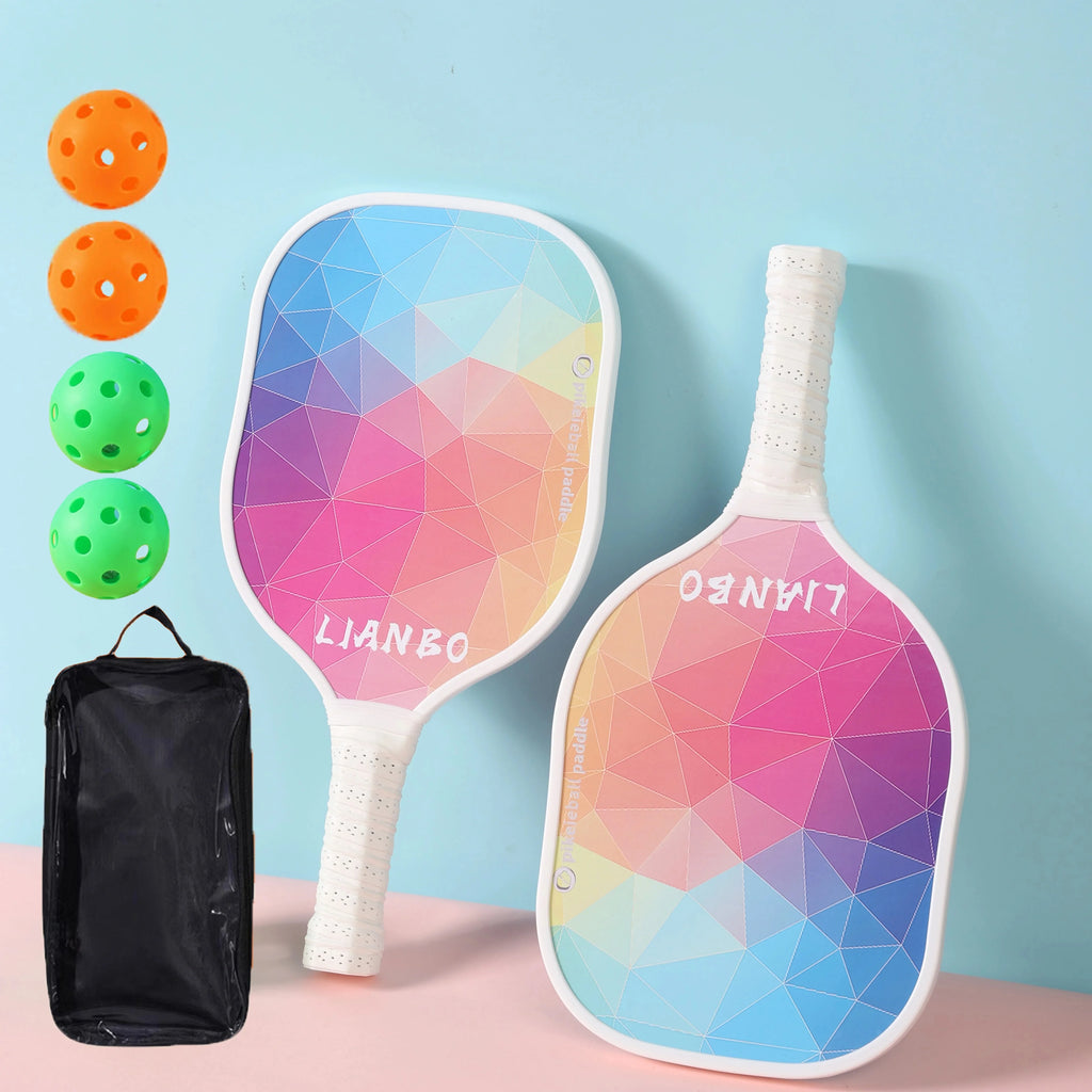 Pickleball Paddle Set (2 Rackets + 4 Balls)