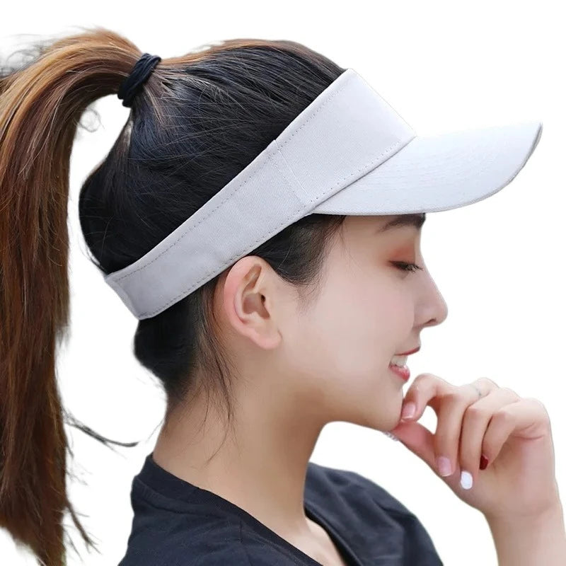 Men Women Adjustable Tennis Caps Sport Headband Classic Sun Sports Visor Hat Running Caps Tennis Beach Hat Outdoor Sports Hat