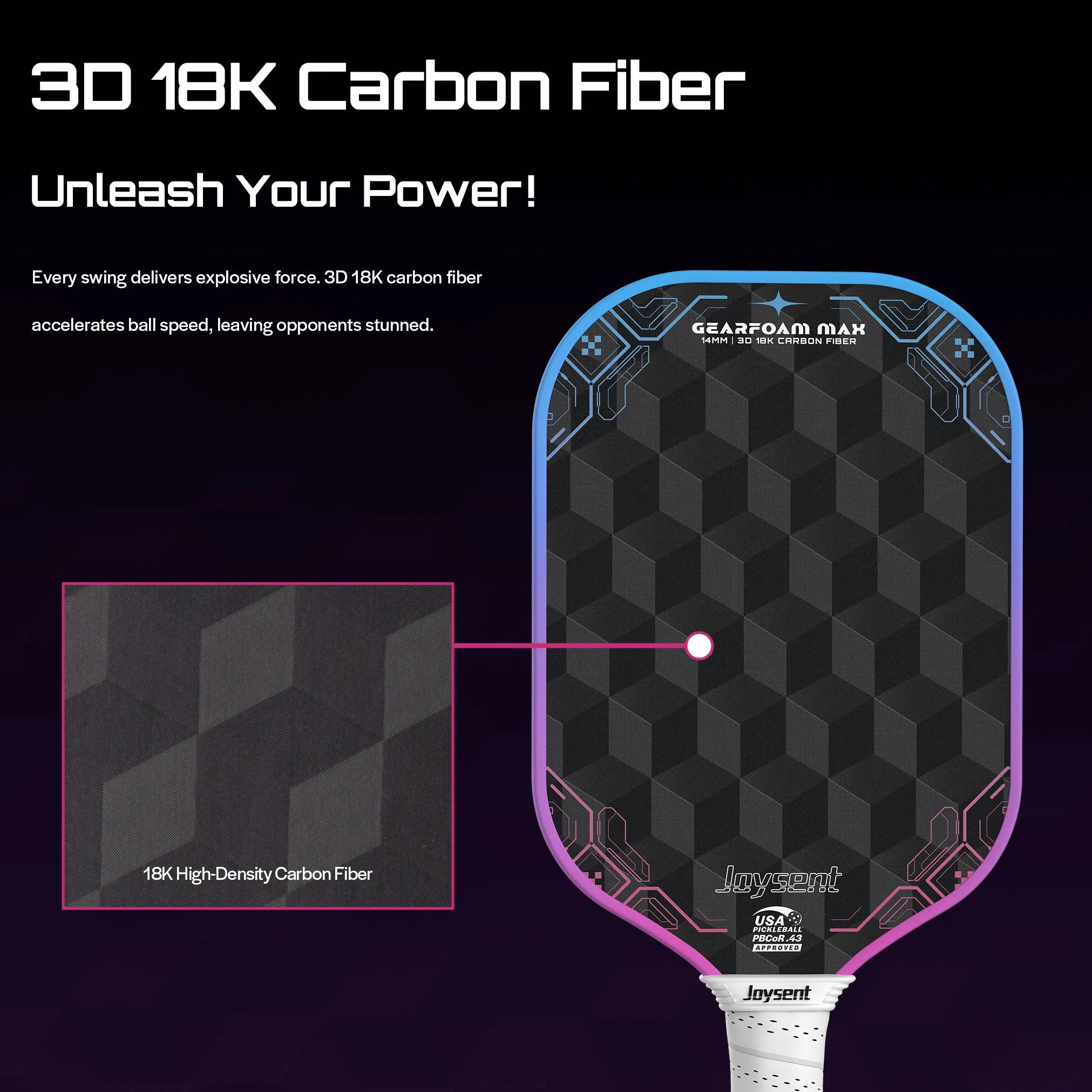 Joysent GearFoam Max 3D 18K Carbon Paddle