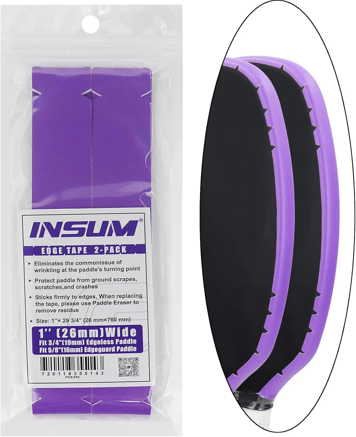 Pickleball Paddle Protection Tape 23/26mm Width-PU Interwoven Texture Edge Tape,for 13mm/16mm/20mm Thicknesse Pickleball Paddles