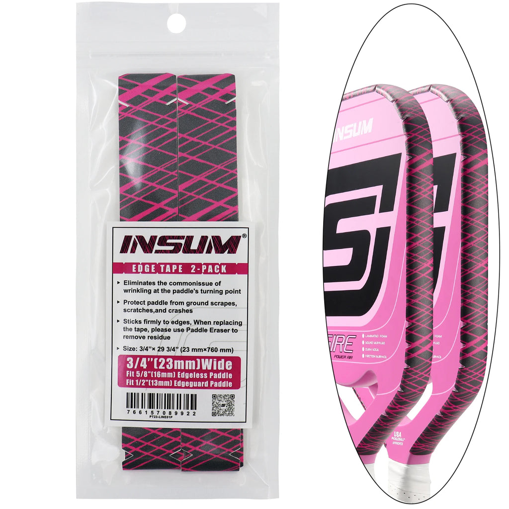 Pickleball Paddle Protection Tape 23/26mm Width-PU Interwoven Texture Edge Tape,for 13mm/16mm/20mm Thicknesse Pickleball Paddles
