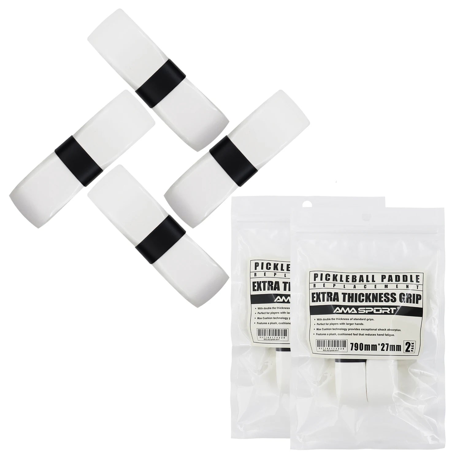 Pickleball Paddle Grip Tape, 4 Pcs Tacky Soft Pure Overgrip-Absorbent Comfortable Grip Non-Slip Pickleball Paddle Grip Tape