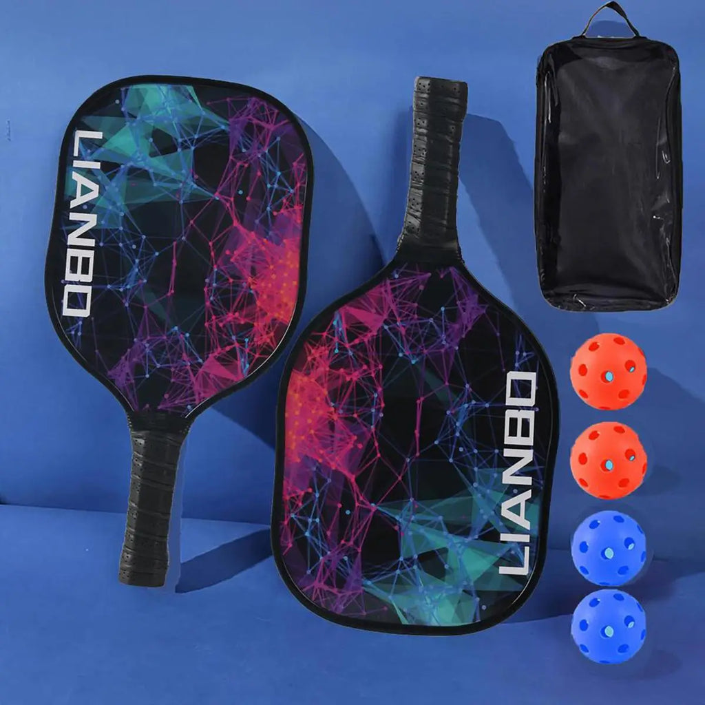 Pickleball Paddle Set (2 Rackets + 4 Balls)