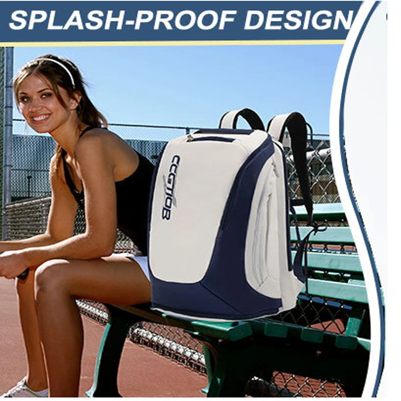 Splashproof Pickleball Rackets Backpack with Shoe Compartment