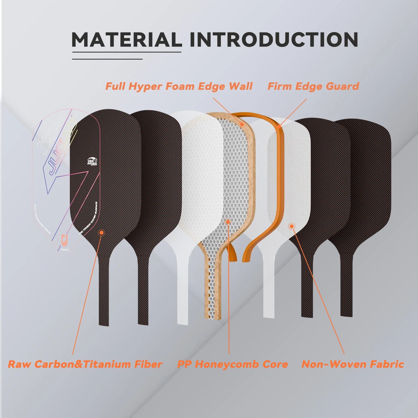 JUCIAO T-Titanium Carbon Fiber Pickleball Paddle