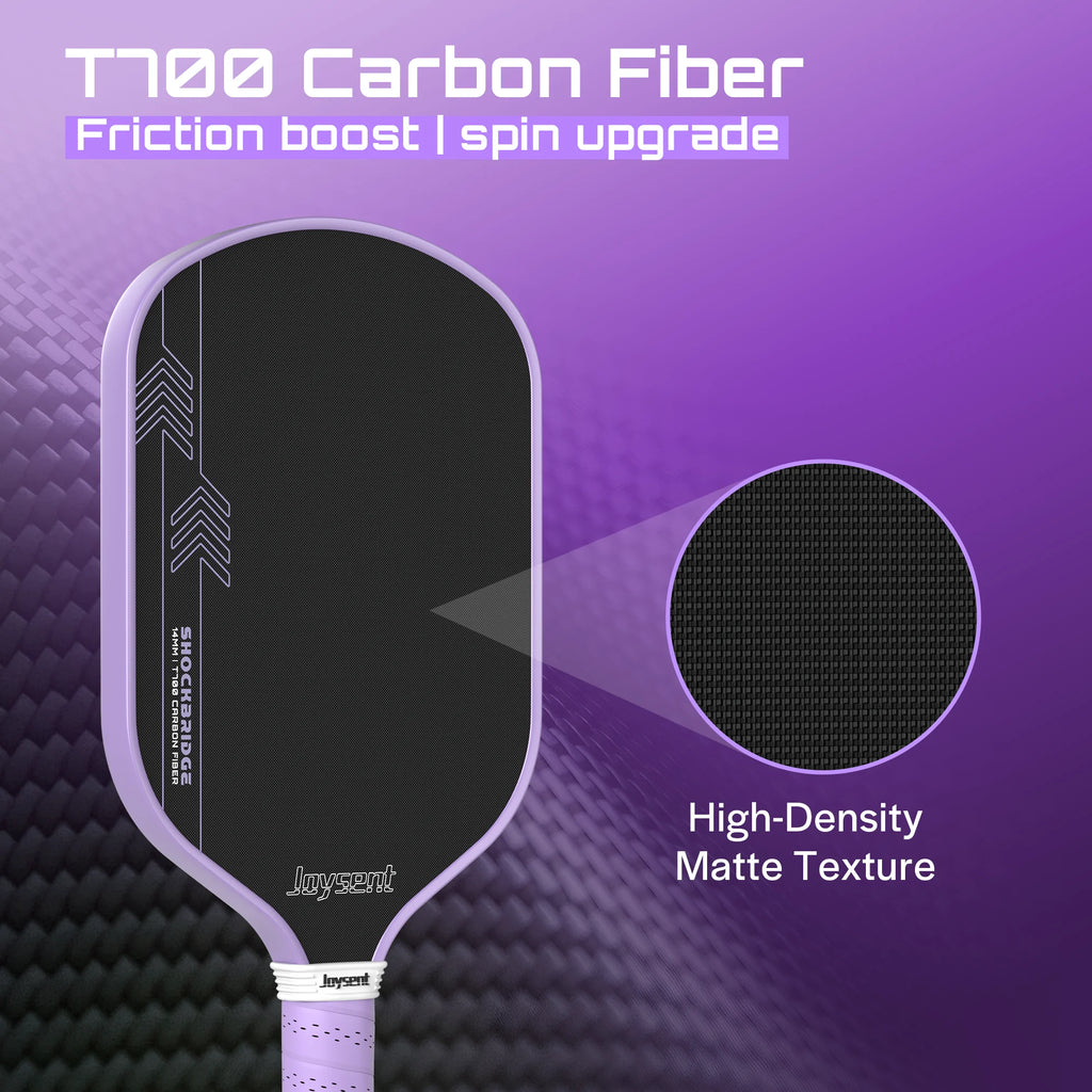 Joysent Thermoformed Pickleball Paddle T700 Raw Carbon Fiber With Honeycomb Core 16mm For Spin&Control Lightweight For All Level