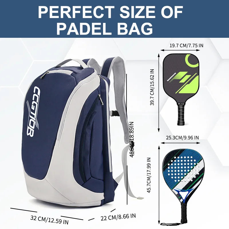Splashproof Pickleball Rackets Backpack with Shoe Compartment