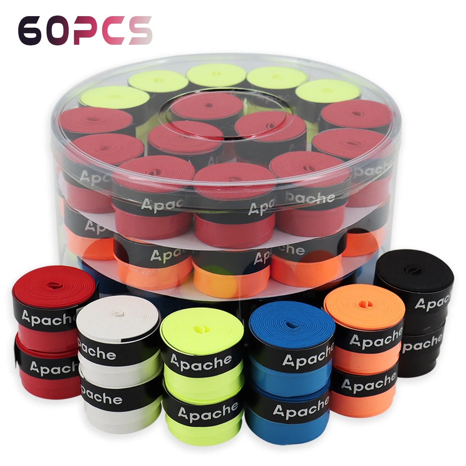 6/12/30/60pcs Tennis Overgrip Tape Anti-Slip Moisture Wicking Surface With Pickleball Paddle Overgrip Tape